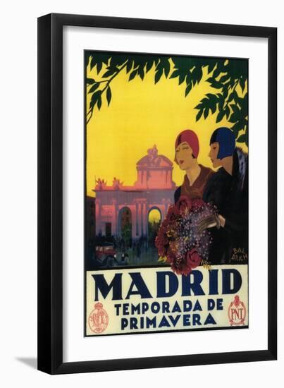 Madrid, Spain - Madrid in Springtime Travel Promotional Poster-Lantern Press-Framed Premium Giclee Print