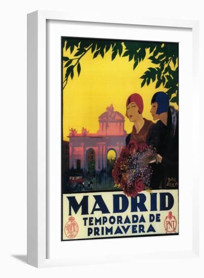 Madrid, Spain - Madrid in Springtime Travel Promotional Poster-Lantern Press-Framed Premium Giclee Print