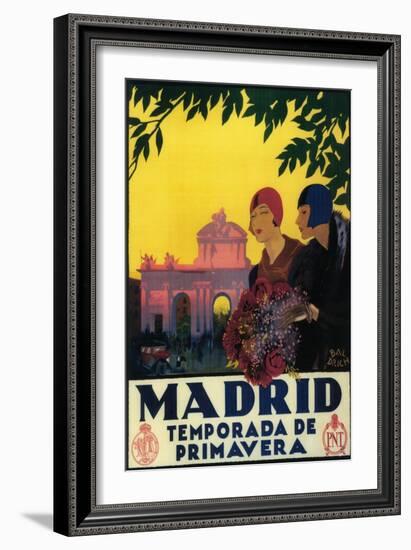 Madrid, Spain - Madrid in Springtime Travel Promotional Poster-Lantern Press-Framed Premium Giclee Print