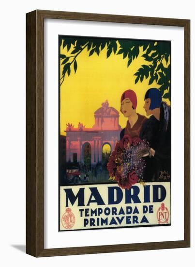 Madrid, Spain - Madrid in Springtime Travel Promotional Poster-Lantern Press-Framed Art Print