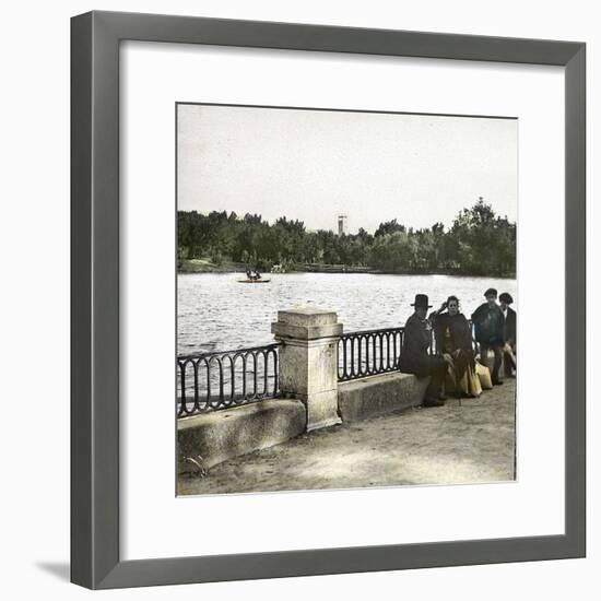 Madrid (Spain), Pond in Buen Retiro-Leon, Levy et Fils-Framed Photographic Print