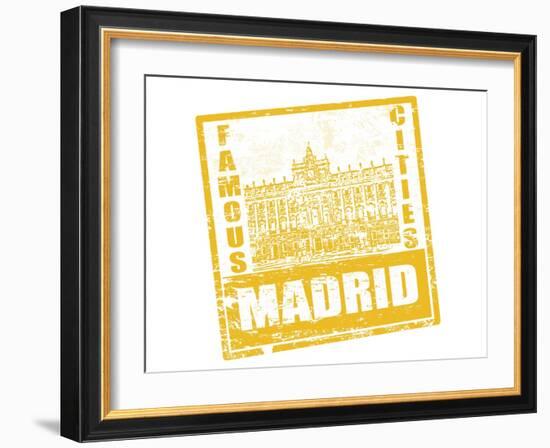 Madrid Stamp-radubalint-Framed Art Print