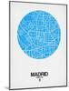 Madrid Street Map Blue-NaxArt-Mounted Art Print