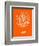 Madrid Street Map Orange-NaxArt-Framed Art Print