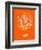 Madrid Street Map Orange-NaxArt-Framed Art Print