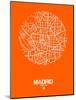 Madrid Street Map Orange-NaxArt-Mounted Art Print