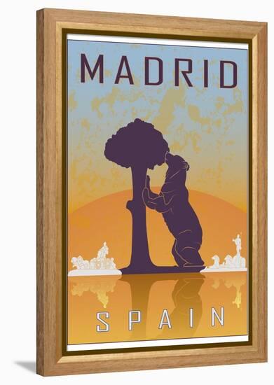 Madrid Vintage Poster-paulrommer-Framed Stretched Canvas