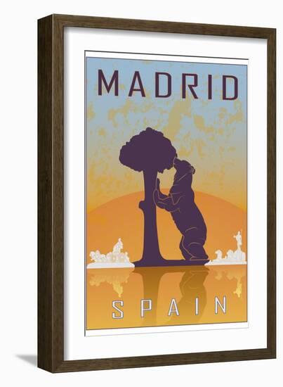 Madrid Vintage Poster-paulrommer-Framed Premium Giclee Print