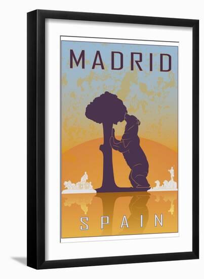 Madrid Vintage Poster-paulrommer-Framed Premium Giclee Print