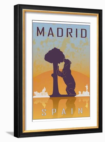 Madrid Vintage Poster-paulrommer-Framed Premium Giclee Print