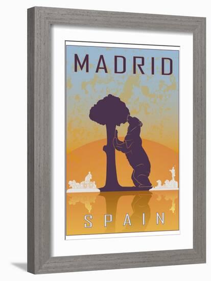 Madrid Vintage Poster-paulrommer-Framed Art Print