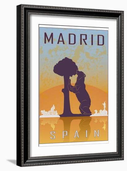 Madrid Vintage Poster-paulrommer-Framed Art Print