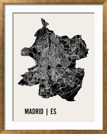 MADRID CITY MAP POSTER PRINT MODERN CONTEMPORARY CITIES TRAVEL IKEA FRAMES