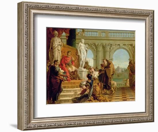 Maecenas Presenting the Liberal Arts to the Emperor Augustus (63BC-14AD) c.1745-Giovanni Battista Tiepolo-Framed Premium Giclee Print