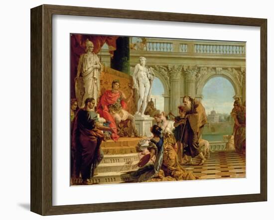 Maecenas Presenting the Liberal Arts to the Emperor Augustus (63BC-14AD) c.1745-Giovanni Battista Tiepolo-Framed Giclee Print