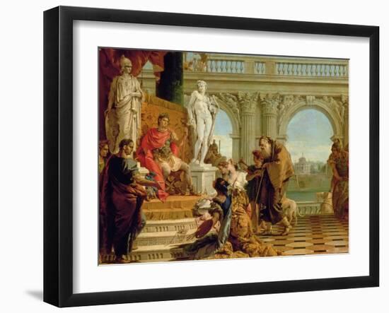 Maecenas Presenting the Liberal Arts to the Emperor Augustus (63BC-14AD) c.1745-Giovanni Battista Tiepolo-Framed Giclee Print