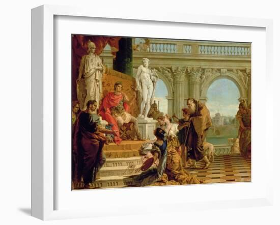 Maecenas Presenting the Liberal Arts to the Emperor Augustus (63BC-14AD) c.1745-Giovanni Battista Tiepolo-Framed Giclee Print