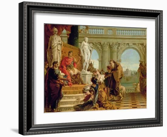 Maecenas Presenting the Liberal Arts to the Emperor Augustus (63BC-14AD) c.1745-Giovanni Battista Tiepolo-Framed Giclee Print