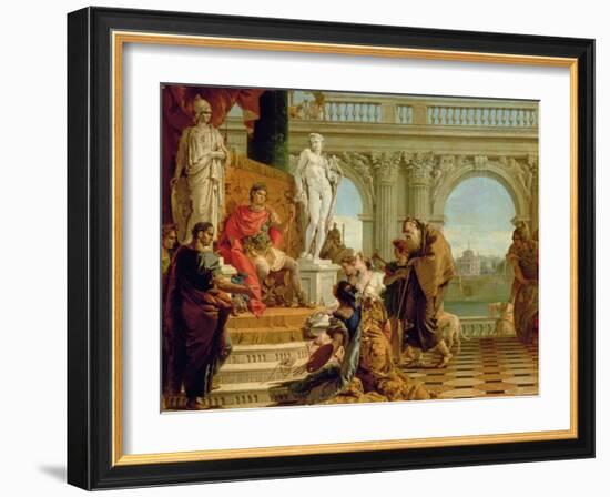 Maecenas Presenting the Liberal Arts to the Emperor Augustus (63BC-14AD) c.1745-Giovanni Battista Tiepolo-Framed Giclee Print