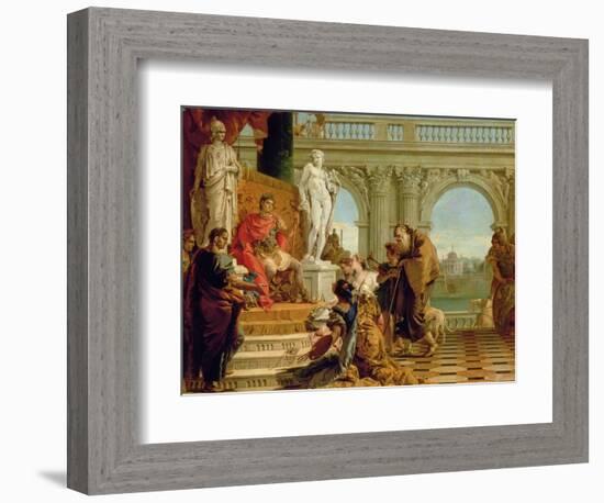 Maecenas Presenting the Liberal Arts to the Emperor Augustus (63BC-14AD) c.1745-Giovanni Battista Tiepolo-Framed Giclee Print