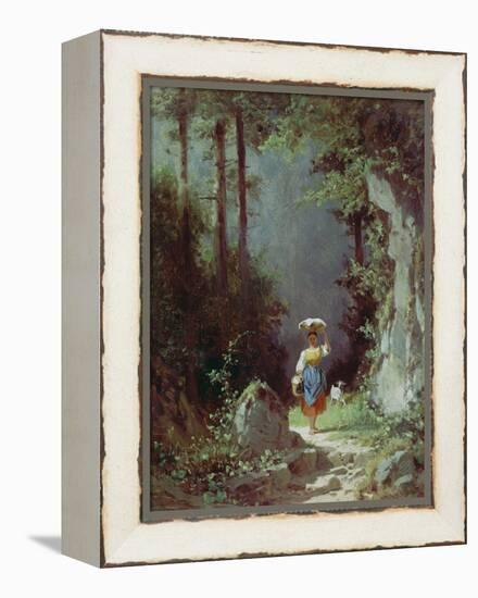 Maedchen Mit Ziege (Heimkehr Von Der Alm) Um 1858/1860-Carl Spitzweg-Framed Premier Image Canvas