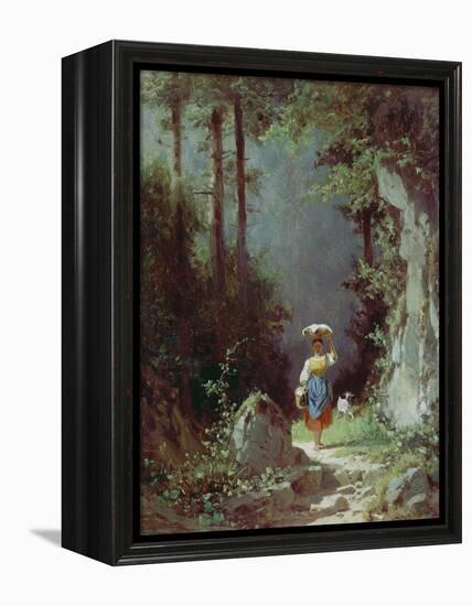 Maedchen Mit Ziege (Heimkehr Von Der Alm) Um 1858/1860-Carl Spitzweg-Framed Premier Image Canvas