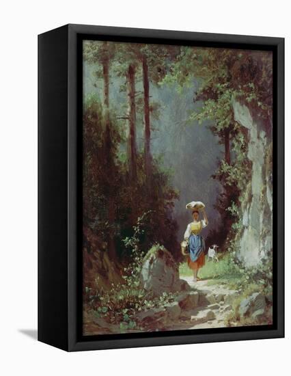 Maedchen Mit Ziege (Heimkehr Von Der Alm) Um 1858/1860-Carl Spitzweg-Framed Premier Image Canvas