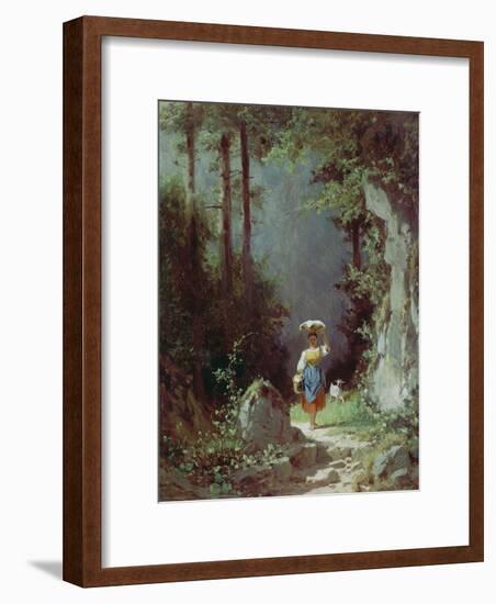 Maedchen Mit Ziege (Heimkehr Von Der Alm) Um 1858/1860-Carl Spitzweg-Framed Giclee Print