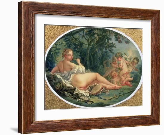 Maenad Playing the Pipe, 1735-38-Francois Boucher-Framed Giclee Print