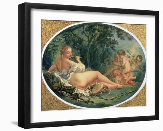 Maenad Playing the Pipe, 1735-38-Francois Boucher-Framed Giclee Print