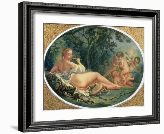 Maenad Playing the Pipe, 1735-38-Francois Boucher-Framed Giclee Print