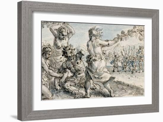 Maenads Beating Pentheus, Early 17th Century-Crispin I De Passe-Framed Giclee Print