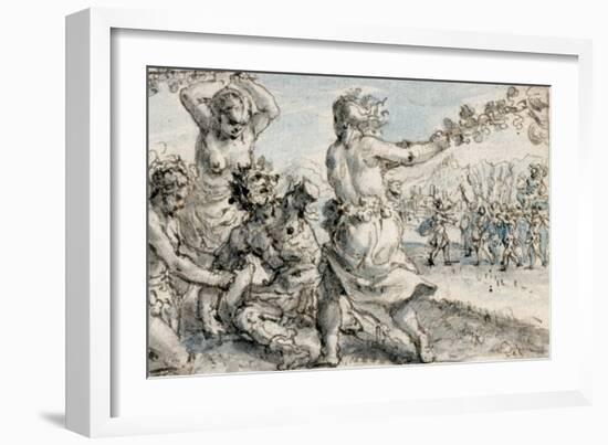 Maenads Beating Pentheus, Early 17th Century-Crispin I De Passe-Framed Giclee Print