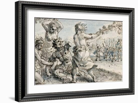 Maenads Beating Pentheus, Early 17th Century-Crispin I De Passe-Framed Giclee Print