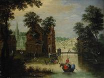 River Landscape with the Flight into Egypt, 1616-Maerten Ryckaert-Framed Premier Image Canvas