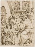 The Colossus of Rhodes (Engraving)-Maerten van Heemskerck-Giclee Print