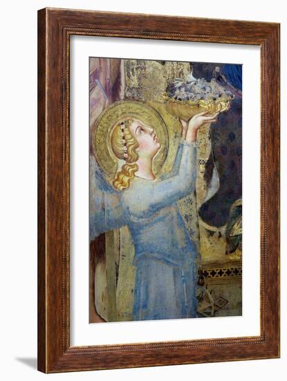 Maesta: Angel Offering Flowers to the Virgin, 1315-Simone Martini-Framed Giclee Print