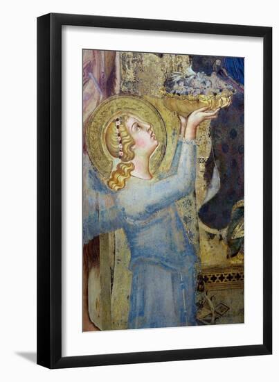 Maesta: Angel Offering Flowers to the Virgin, 1315-Simone Martini-Framed Giclee Print