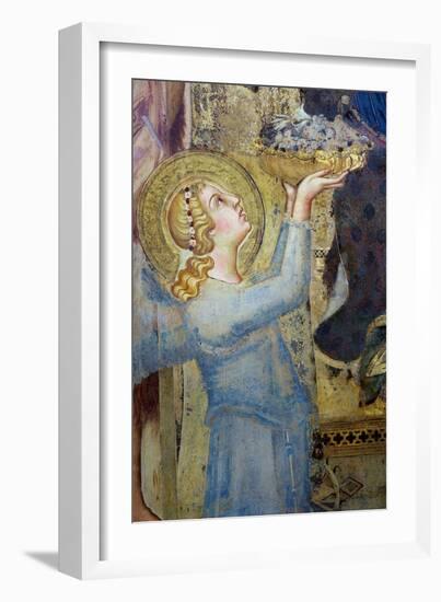 Maesta: Angel Offering Flowers to the Virgin, 1315-Simone Martini-Framed Giclee Print