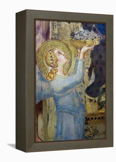 Maesta: Angel Offering Flowers to the Virgin, 1315-Simone Martini-Framed Premier Image Canvas