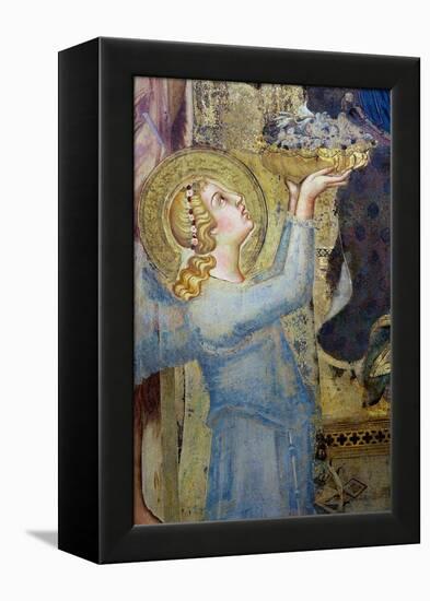 Maesta: Angel Offering Flowers to the Virgin, 1315-Simone Martini-Framed Premier Image Canvas