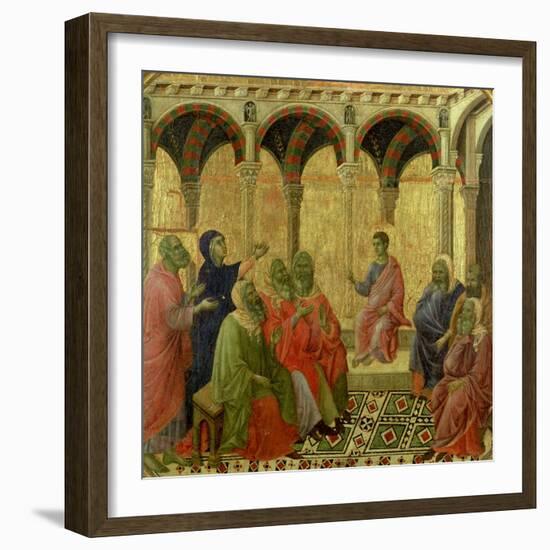 Maesta: Christ Among the Doctors, 1308-11-Duccio di Buoninsegna-Framed Giclee Print