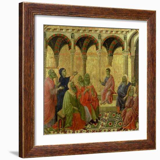 Maesta: Christ Among the Doctors, 1308-11-Duccio di Buoninsegna-Framed Giclee Print