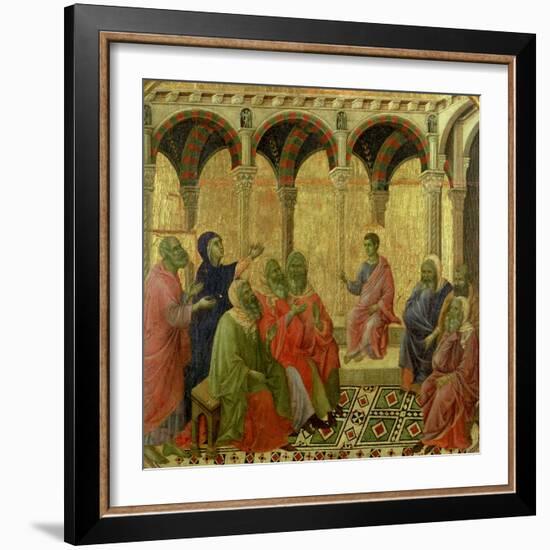 Maesta: Christ Among the Doctors, 1308-11-Duccio di Buoninsegna-Framed Giclee Print