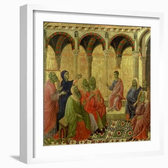 Maesta: Christ Among the Doctors, 1308-11-Duccio di Buoninsegna-Framed Giclee Print