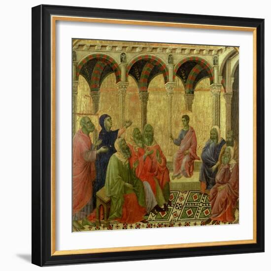 Maesta: Christ Among the Doctors, 1308-11-Duccio di Buoninsegna-Framed Giclee Print