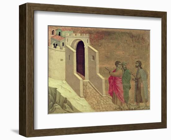 Maesta: Christ Appearing on the Road to Emmaus, 1308-11-Duccio di Buoninsegna-Framed Giclee Print