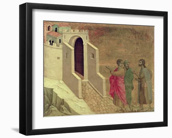 Maesta: Christ Appearing on the Road to Emmaus, 1308-11-Duccio di Buoninsegna-Framed Giclee Print