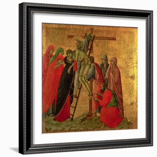 Maesta: Descent from the Cross, 1308-11-Duccio di Buoninsegna-Framed Giclee Print