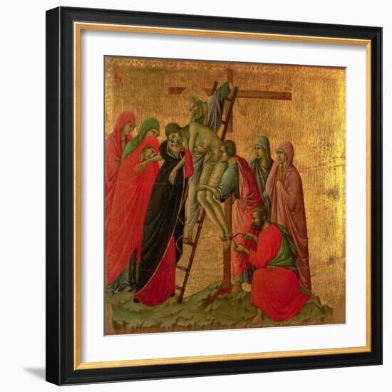 Maesta: Descent from the Cross, 1308-11-Duccio di Buoninsegna-Framed Giclee Print